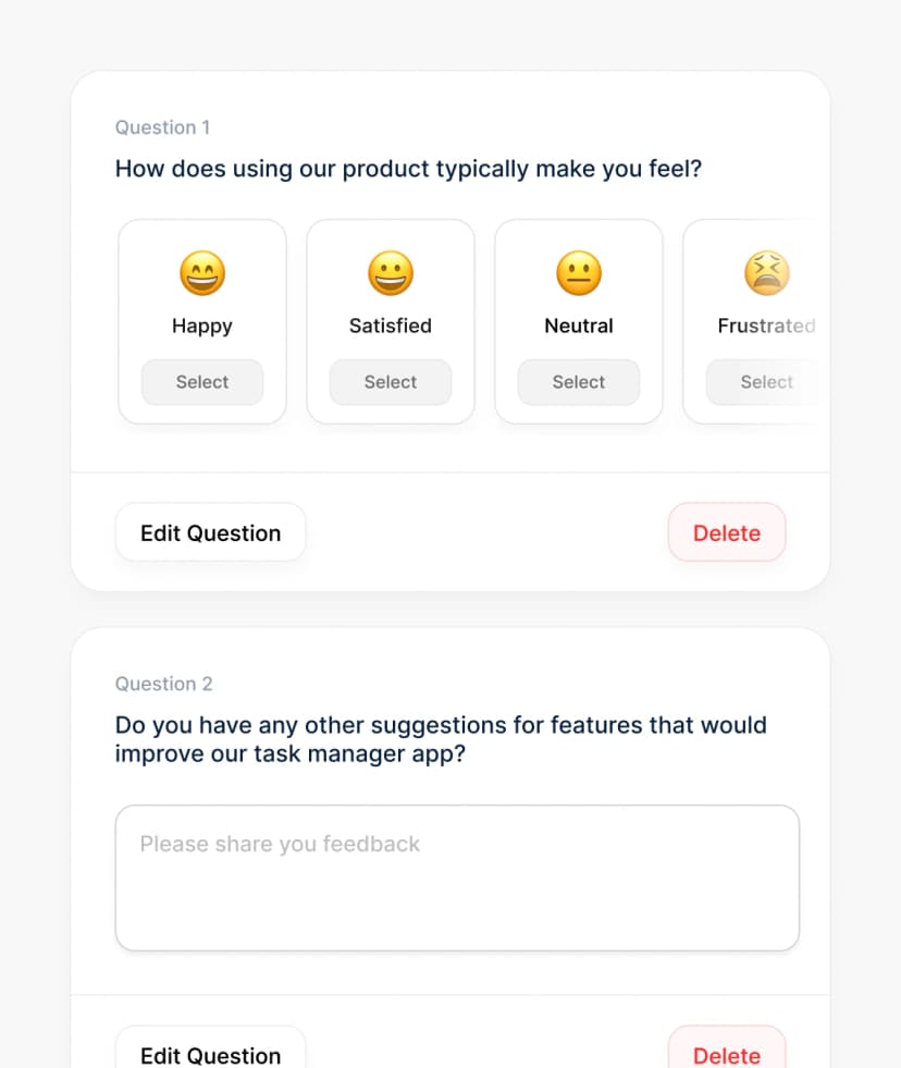 Intuitive survey builder interface for quick and seamless form creation
