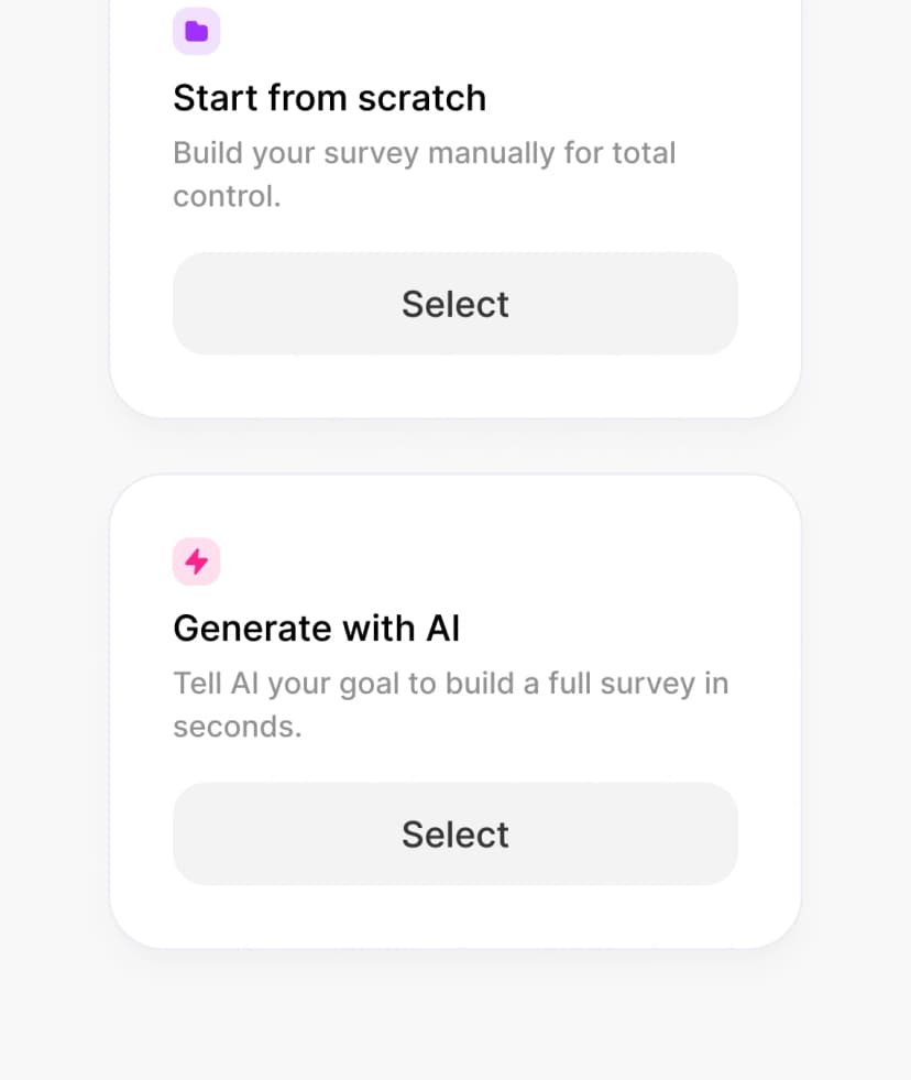 AI survey generator automatically structuring a ready-to-launch questionnaire