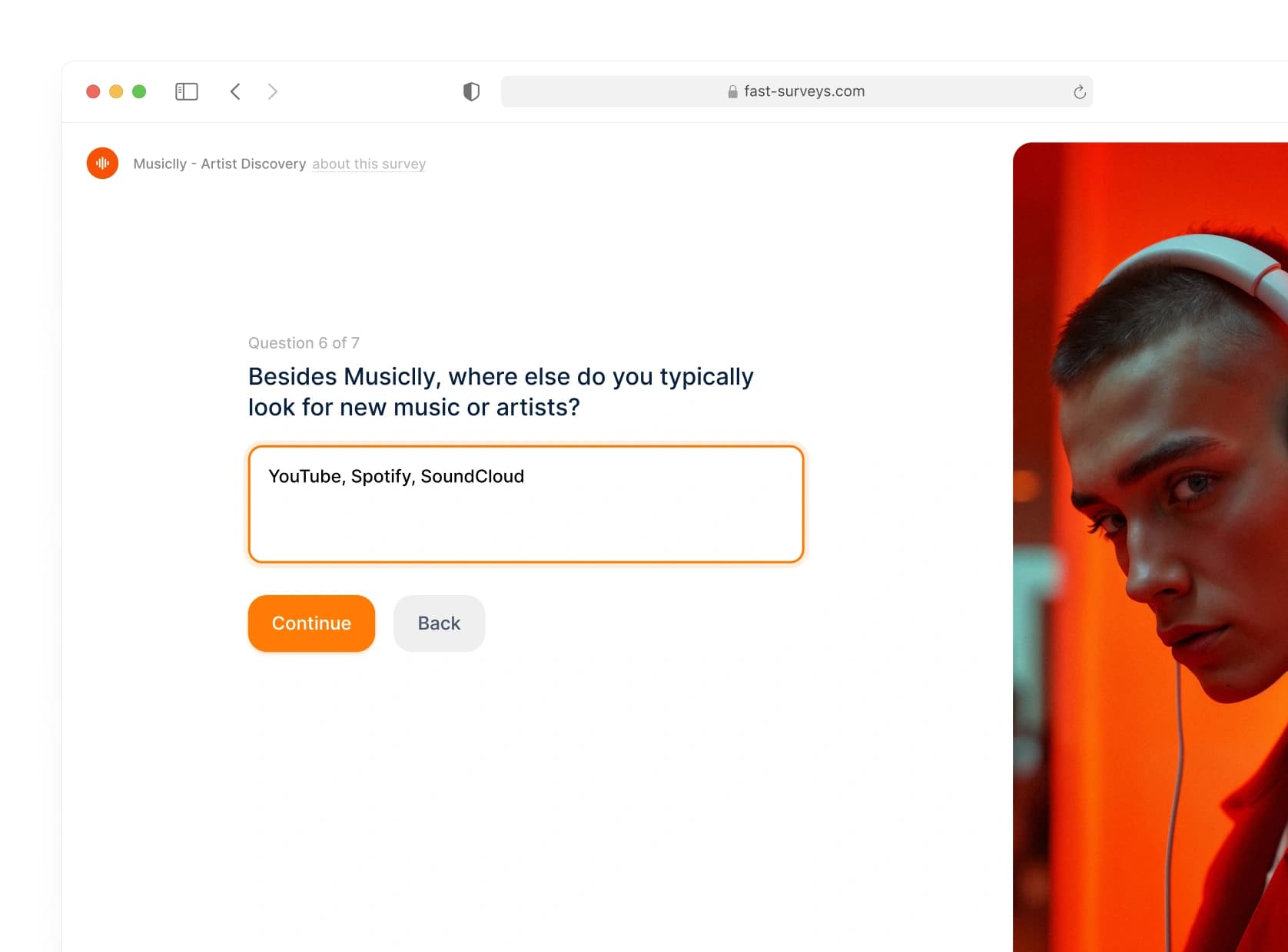 Preview of a long-form comment box survey input